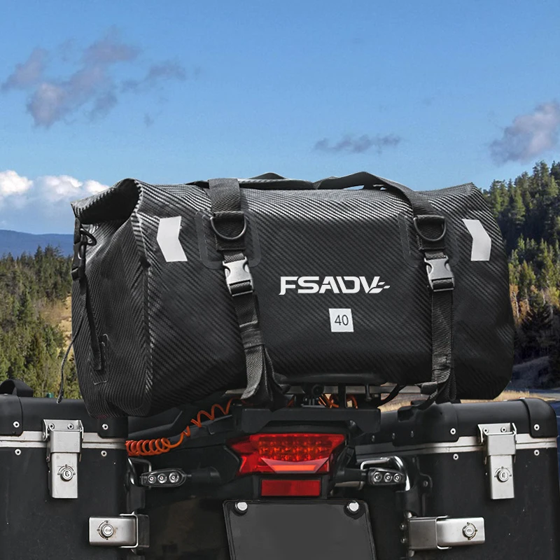 

Carbon Black Waterproof Tail Bags Multi-functional Durable Rear Motocross Seat Bag High Capacity Travel Outdoor Luggage Bag