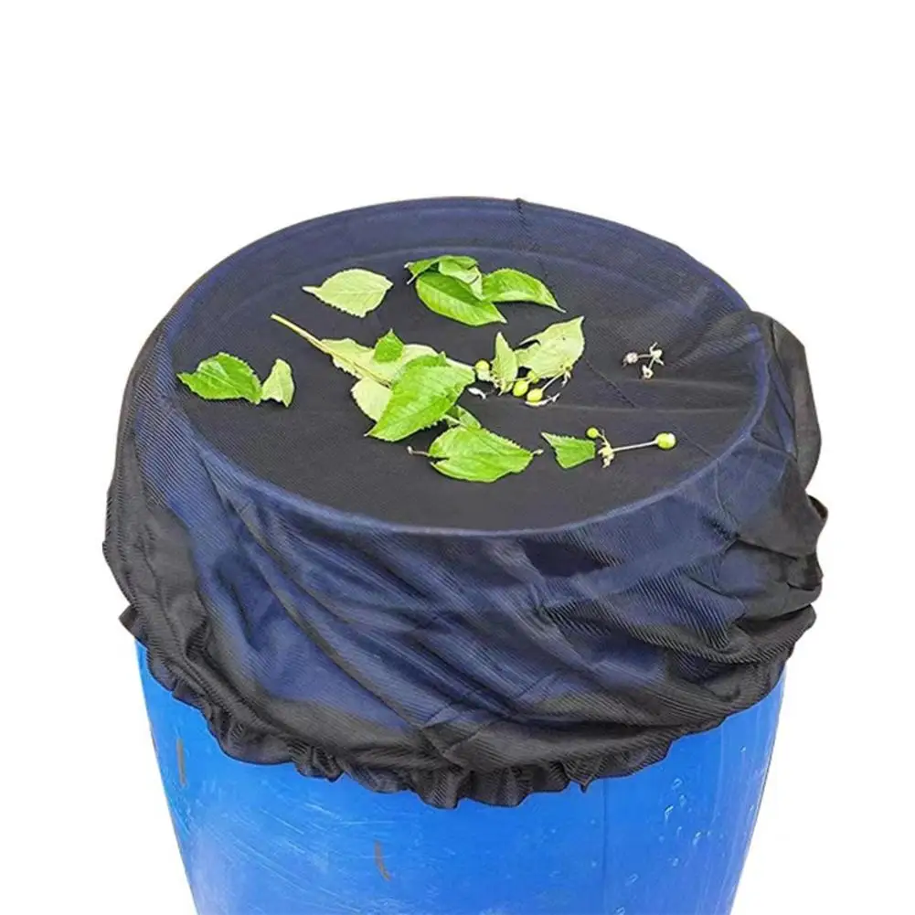 Mesh Cover Netting for Rain Barrels Barrel Cover Rain Water Collection Buckets Cover Water Tank Protection Lid Rain Collect G0E7