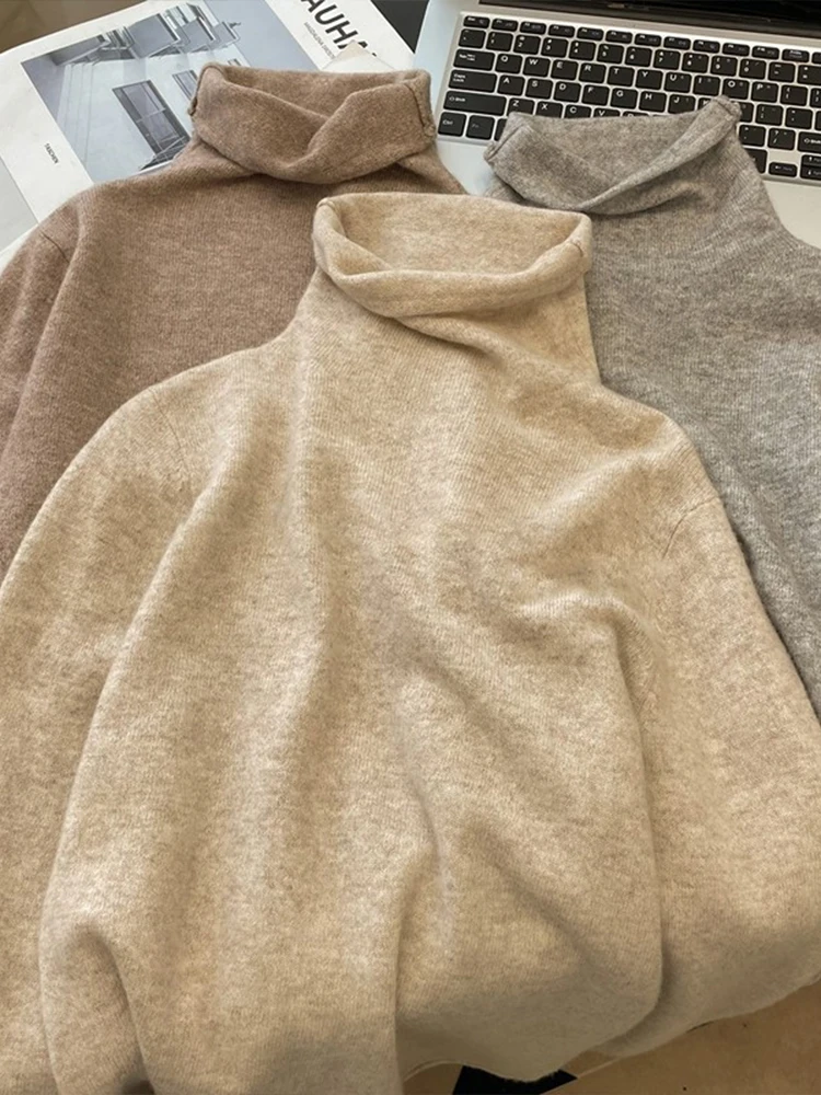 Collo alto da donna Lungo Sve Base irt Morbido e accogliente Autunno Inverno Dimagrante Abbigliamento interno Maglione lavorato a maglia Top Fasionable Commute