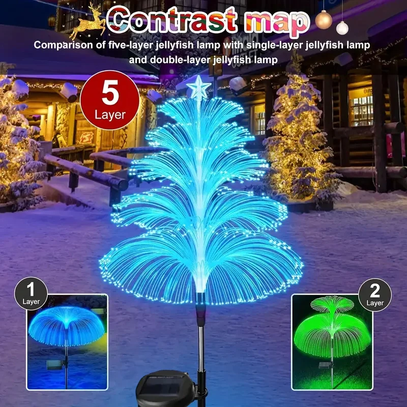 1/2PC Solar Jellyfish Garden Light 7 Color Changing Outdoor Lighting Solar Flowers Lights For Pathway Garden Holiday Decoration