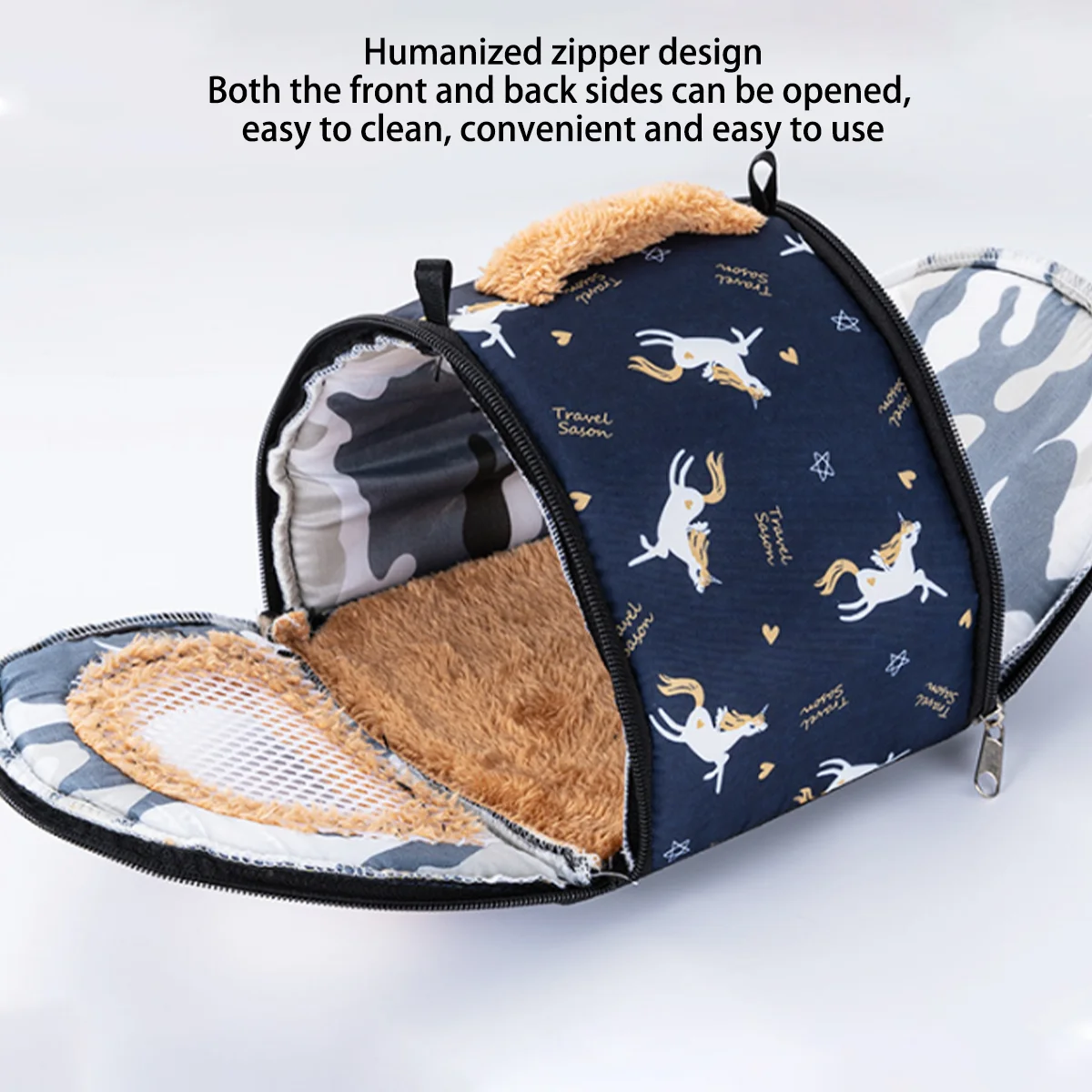 Portable Hamster Cage Carrier Bags Squirrel Sugar Glider Sleeping Bag Sugar Mongoose Travel Bag Visible Mesh Pet Cage