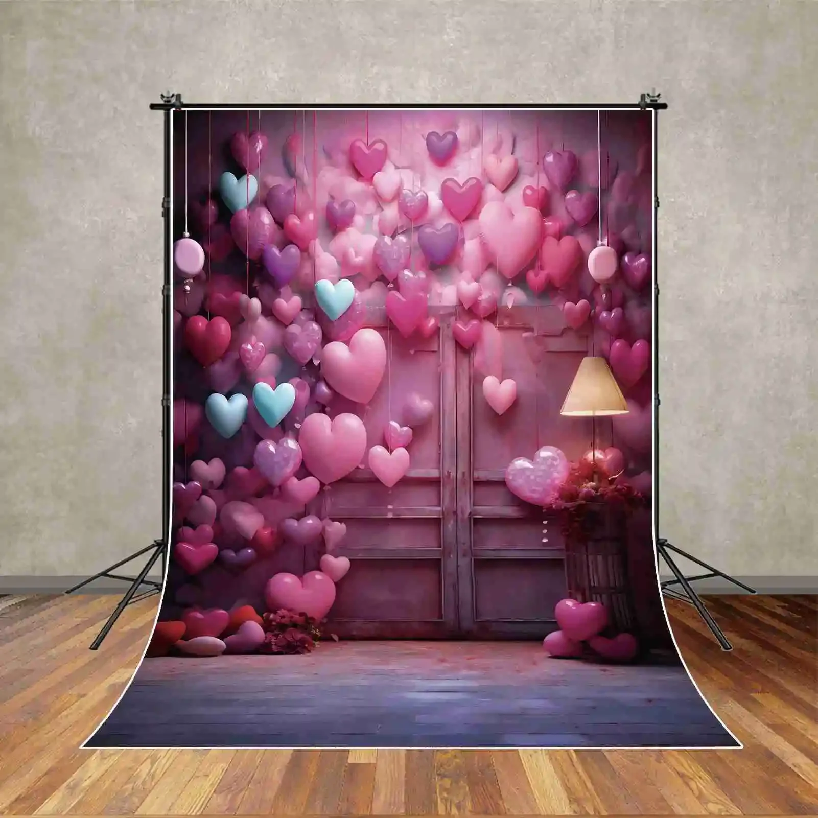 MOON.QG Valentine's Day Red Photography Backdrop February 14 Photo Background Women Birthday Wedding Anniversary Party Photozone