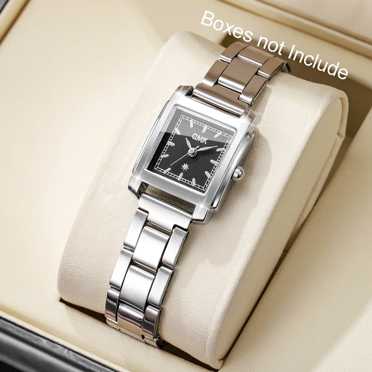 Fashion Square Women Watches Ladies Alloy Strap Quartz Wristwatch Girls Clock Reloj Mujer (Without Box)