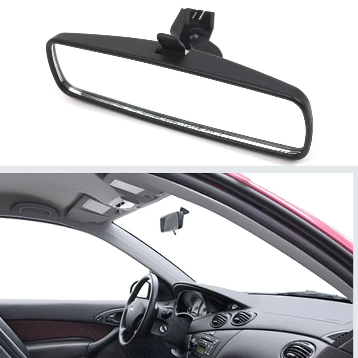 Fit For FORD TRANSIT CONNECT FOCUS C-MAX FIESTA Car black Rear View Mirror Manual Dimming Non Auto Dimming 4385007, 1C1517T695