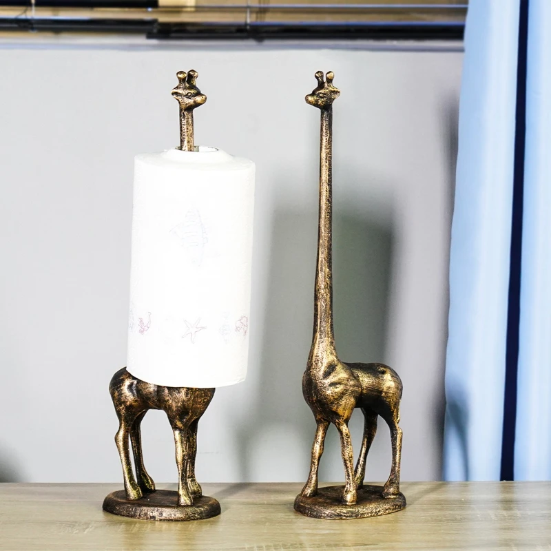 

New Giraffe Desktop Tissue Holder Made Environmentally Friendly Materials Restaurant Home Creative Ornaments Resin Handicrafts