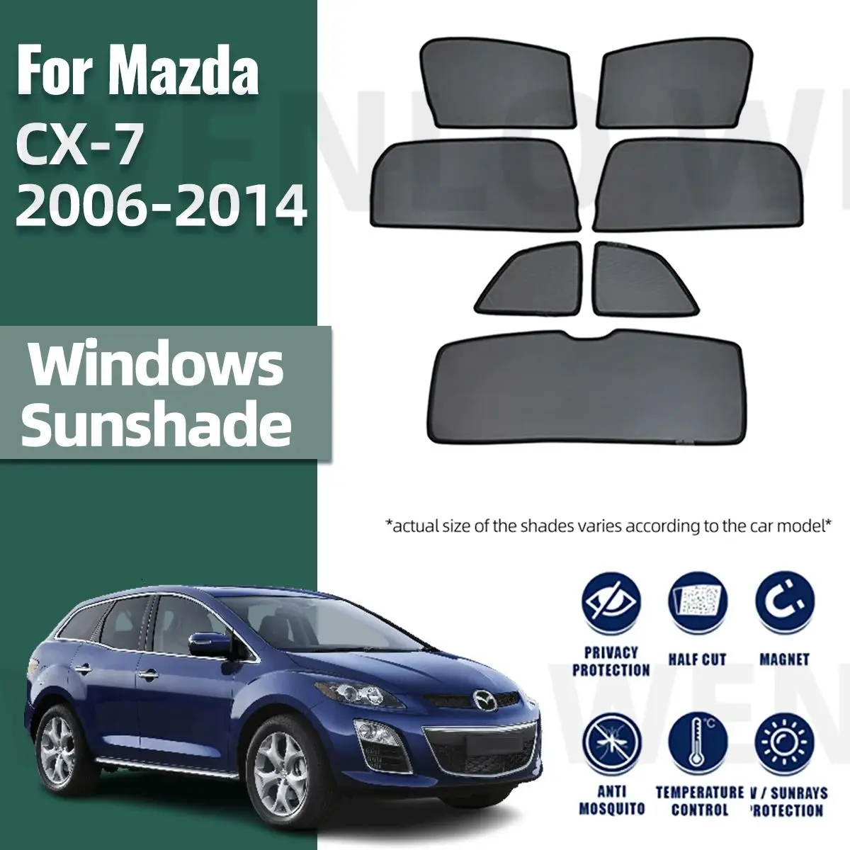 

For Mazda CX-7 CX7 2006-2014 Magnetic Car Sunshade Visor Front Windshield Frame Curtain Rear Side Baby Window Sun Shade Shield