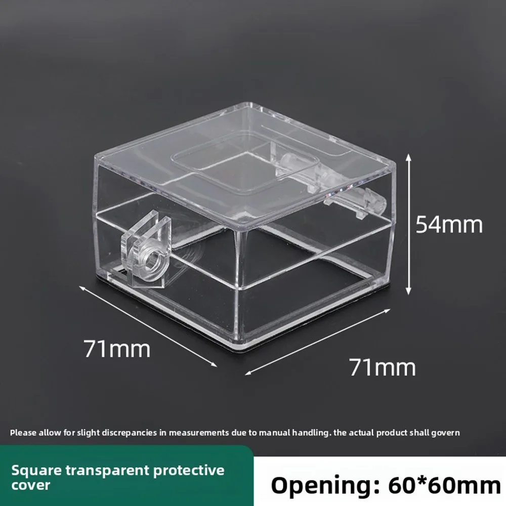 1Pcs 40/50/60mm Button Protection Cover PC Lockable Anti Misoperation Cover Transparent Double Sided Tape
