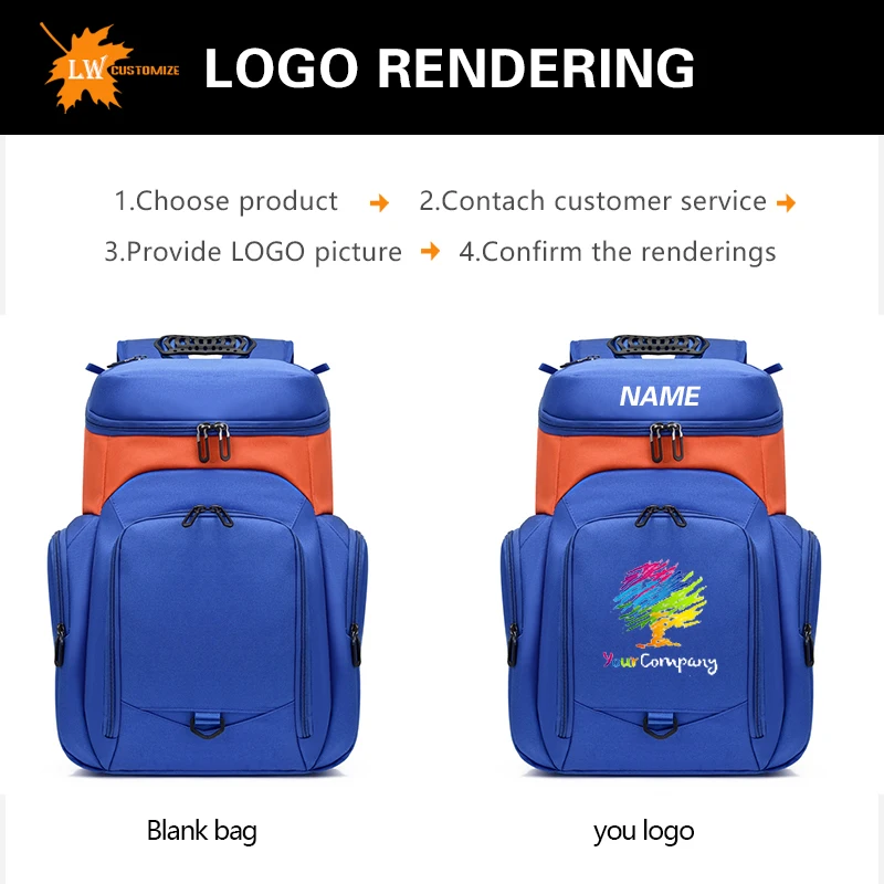 basketball backpack Custom logo children's football bag with printed number personalized backpack with printed photo