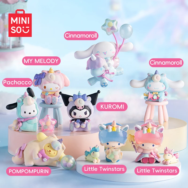 

New Sanrio Characters Fantasy Paradise Series Blind Box My Melody Kuromi Tabletop Ornament Children Toy Birthday Cute Gift