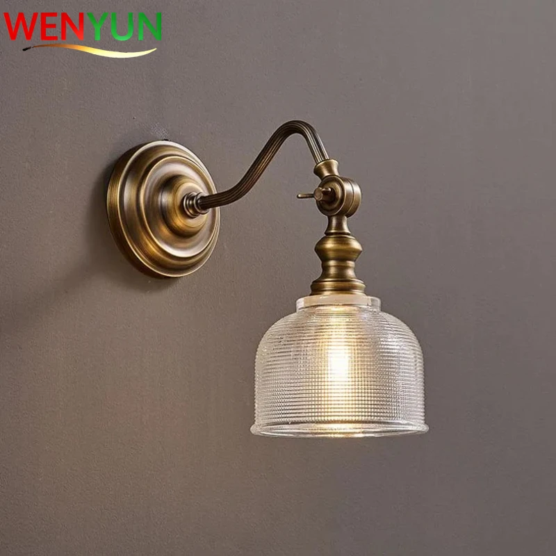 

Винтажный полностью медный настенный светильник - креативное и простое освещение для роскошного фонового украшения стены спальни