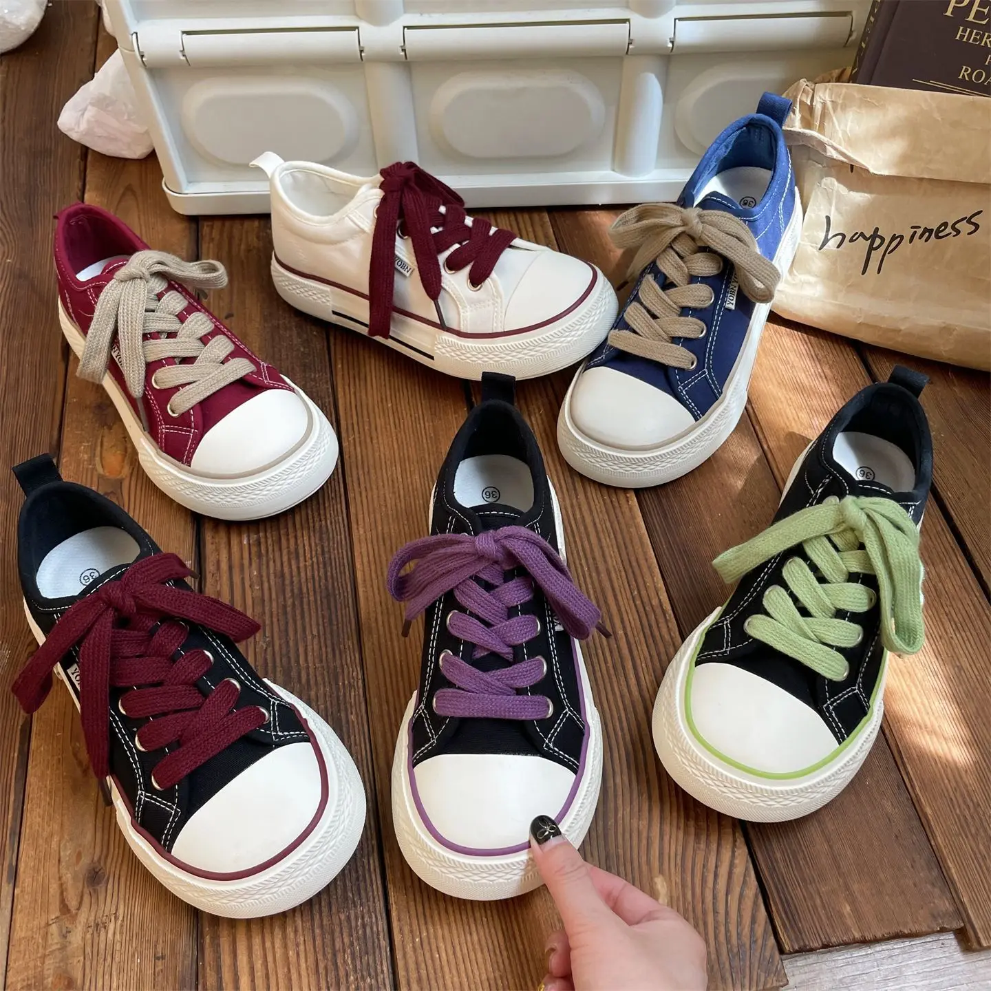 

Women's Canvas Shoes Spring Flat Shoes Solid Color Student Sneakers Girls Skateboard Vulcanized Tennis Women 2023 Zapatillas