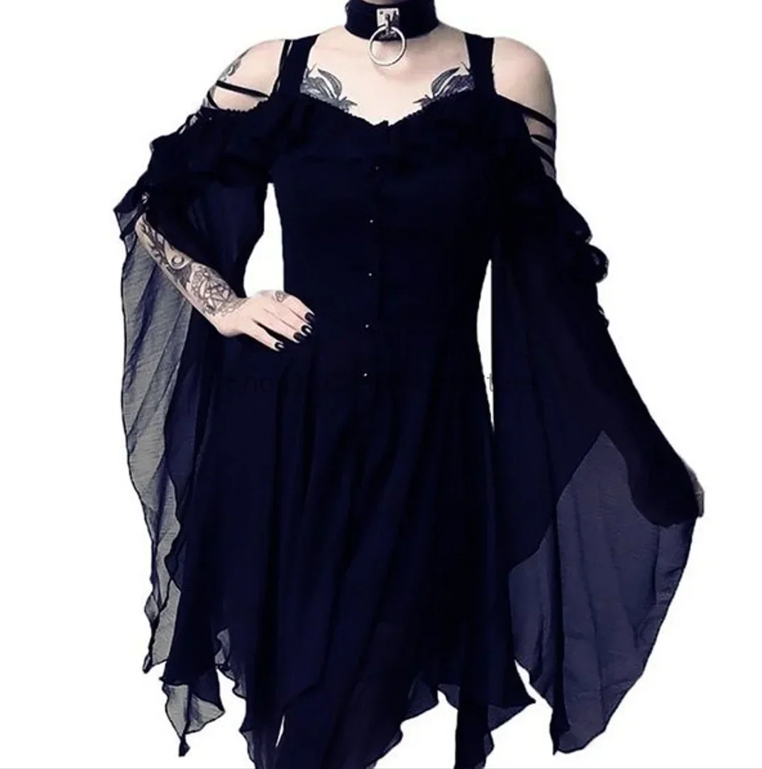 Cosplay Middeleeuwse Jurk Renaissance Retro Avondjurk Gothic Rave Party Halloween Carnaval Piraat Vampier Heks Horror Kostuum