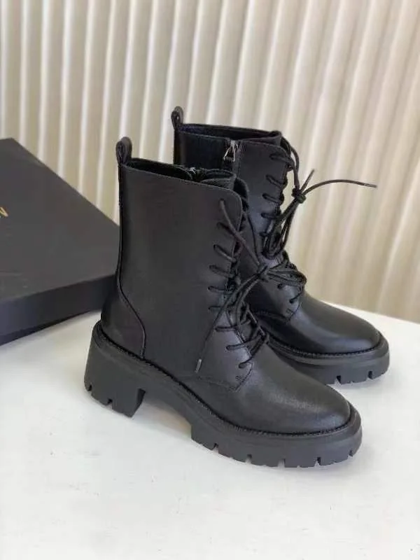 Maxdutti 2024 New Arrivals British Fashion Boots Shoes Genuine Boots Women Shoes Leather Strap Cowhide Motorcycle Retro Zipper