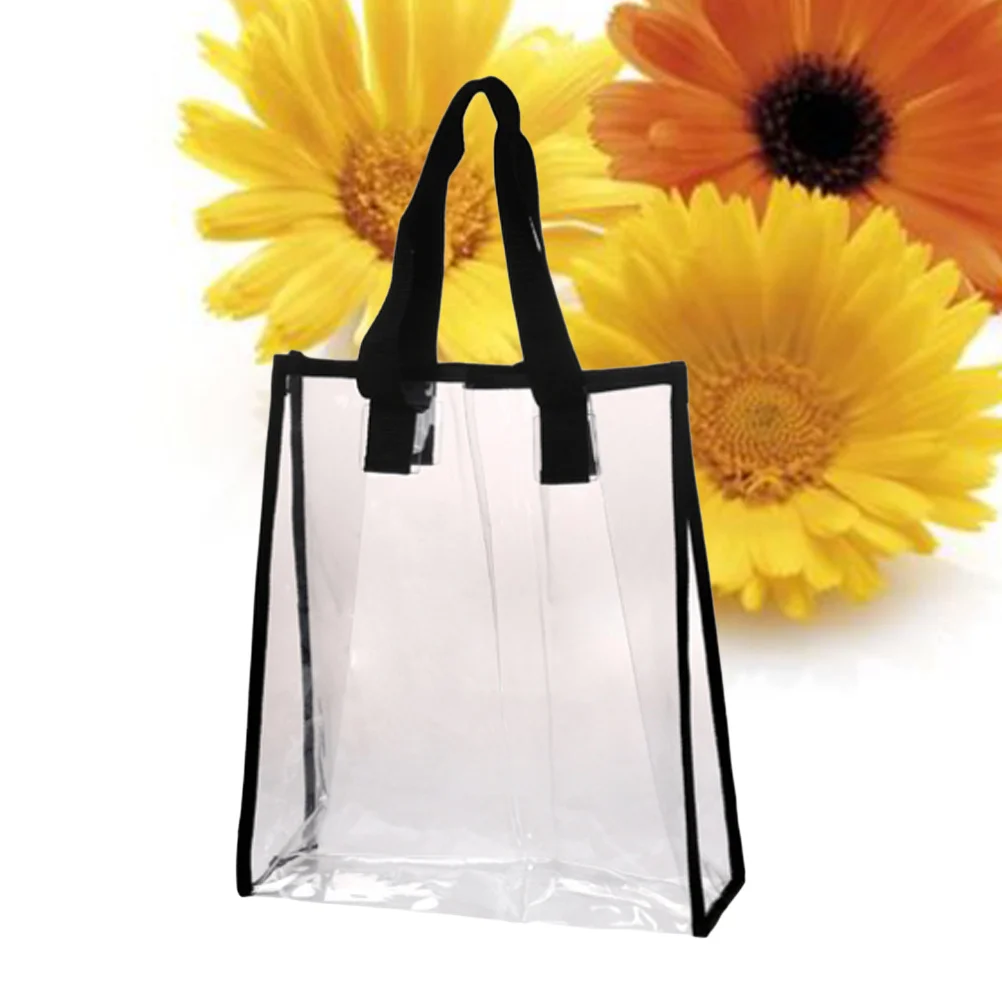 2Pcs Waterproof Tote Bag Transparent Clear Handbag Premium PVC Large Capacity Lightweight Clear Women's Shopping Bag 33x22x10cm
