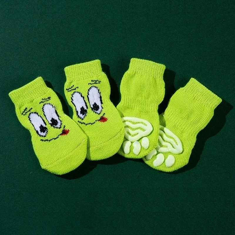 4pcs Winter Pet Dog Socks Soft Comfortable Pet Socks High Elasticities Socks Fashion Pet Accessories
