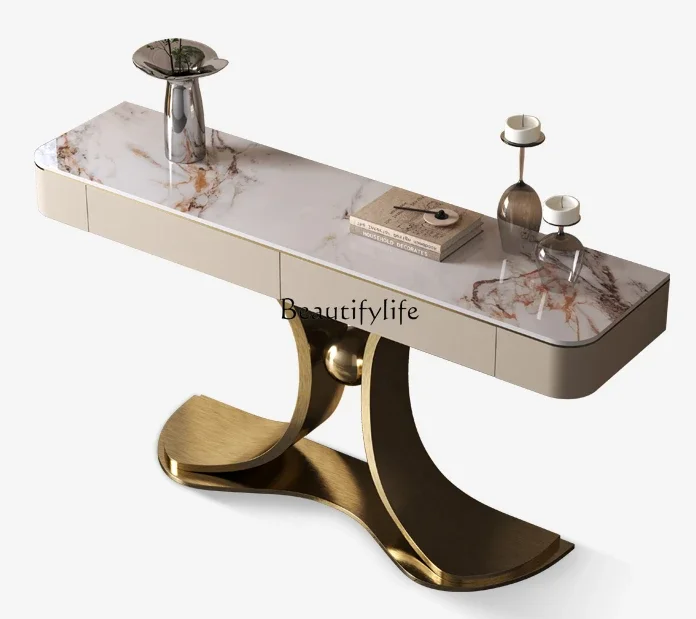 

FG28Home Entrance Cabinet Natural Luxury Stone Light Luxury Minimalist Door Wall Art Console Tables