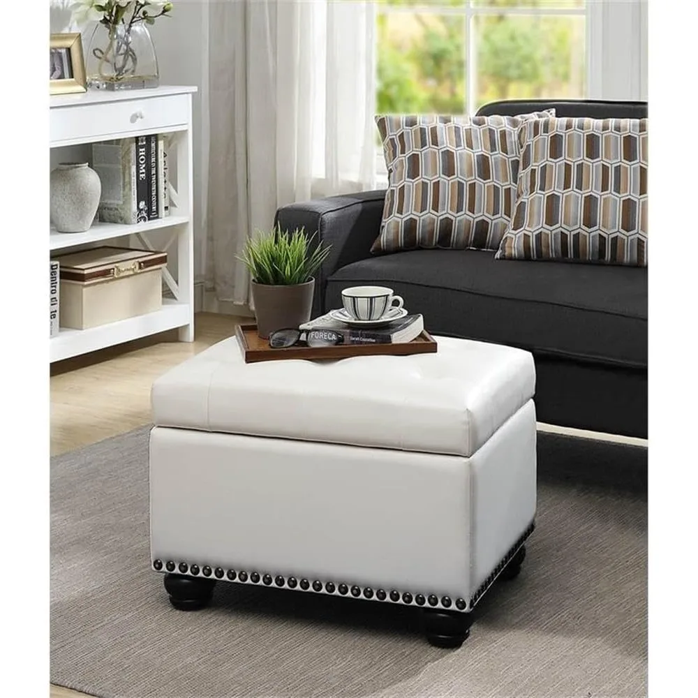 

NEW - Designs4Comfort 5th Avenue Upholstered Storage Ottoman 24" Contemporary Foot Stool and Seat with Hinged Lid