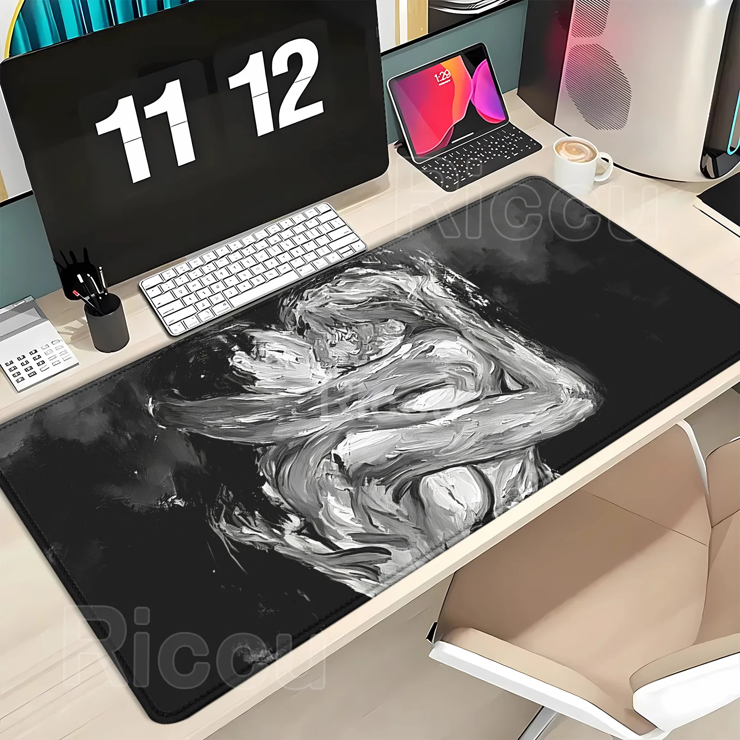 Durable Dark watercolor PC Natural Rubber Mousepad Non-slip Game Mouse Durable Desktop Mousepads Laptop Keyboard Pad Deskmat
