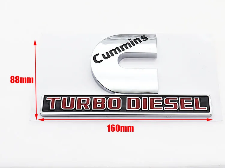 3D ABS Cummins Turbo Diesel Car Emblem Sticker Rear Trunk Tailgate Bumper Fender Side Badge Auto Exterior Styling Accessories