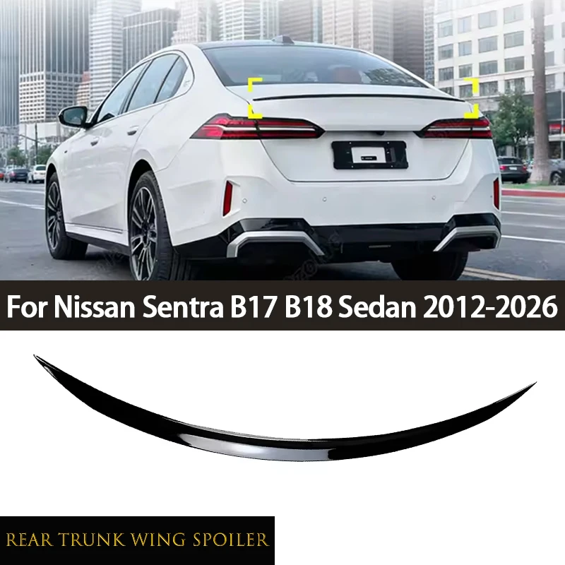 Car Exterior Tuning Rear Trunk Lid Spoiler Wing Stickers For Nissan Sentra B17 B18 Sedan 2012-2026 Auto Accessories