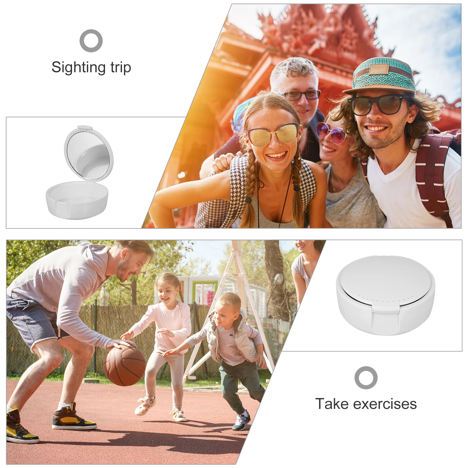 

Portable Denture Box Plastic Durable Artificial Tooth Storage Container Denture Holder for Sports Mouth Guards