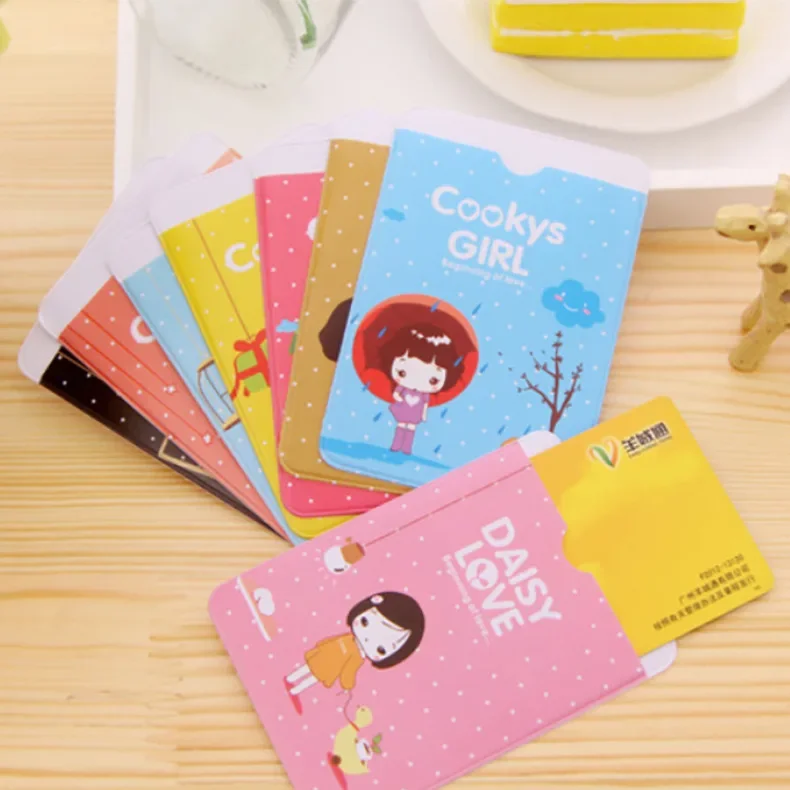 

2PCS Women Men Business Credit Card Holder ID Card Holders Case Pouch PVC Cartoon Cute Travel Card Holder Cover Wallet Simple