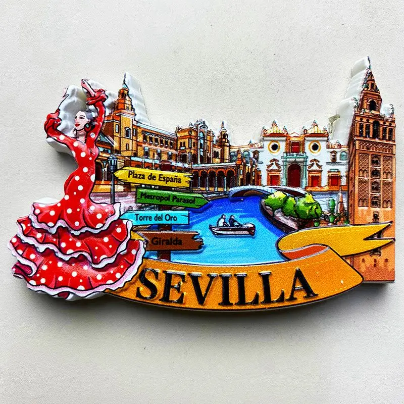 

SevilleiCreative Architecture,Dancer High Appearance Refrigerator Magnet3dThree-DimensionaldiyDecorative Souvenir Gift