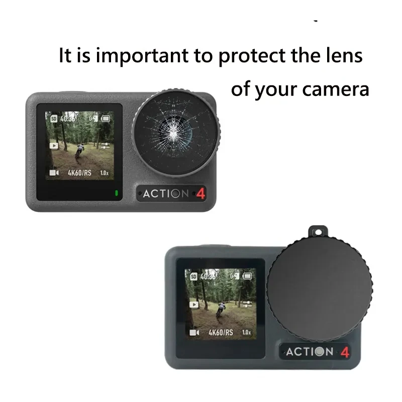 For DJI Action 4 Lens Cover HD Tempered Glass DJI Action4 Screen Protector Front Rear Film Cap For DJI Osmo Action 4 Accessories