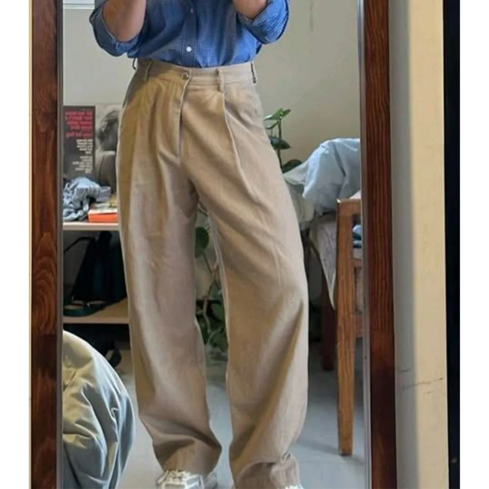 

Мужские брюки из смеси шерсти со средней посадкой, повседневные широкие брюки, простые брюки, удобные дышащие деловые повседневные офисные брюки, торжественное платье Pa