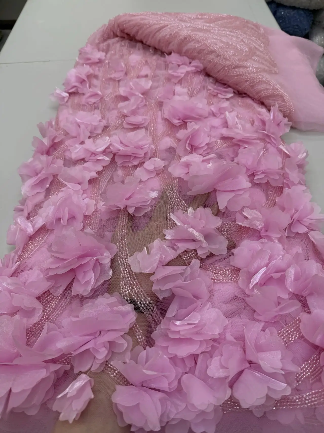 

Nigerian Tulle with Sequins Embroidery, Stone Prom Dresses, Sewing, High Quality, Lace Fabric, Beads,2025 jy450 ,5Yards