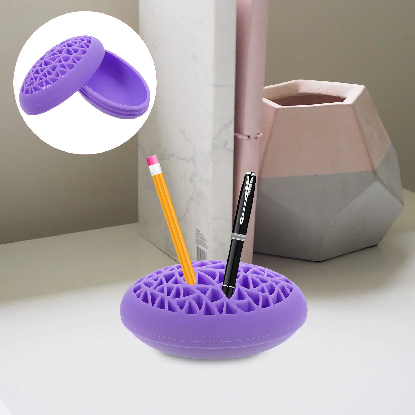 Support de brosse de maquillage en Silicone, organisateur polyvalent pour crayon à sourcils, pinceaux de visage, support de rangement d'outils