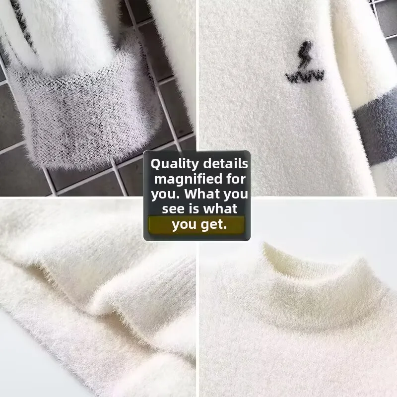 

Laid-ba Artistic Long Sve Трикотаж Harajuku Sle Простой японский модный универсальный дышащий круглый пуловер Ne