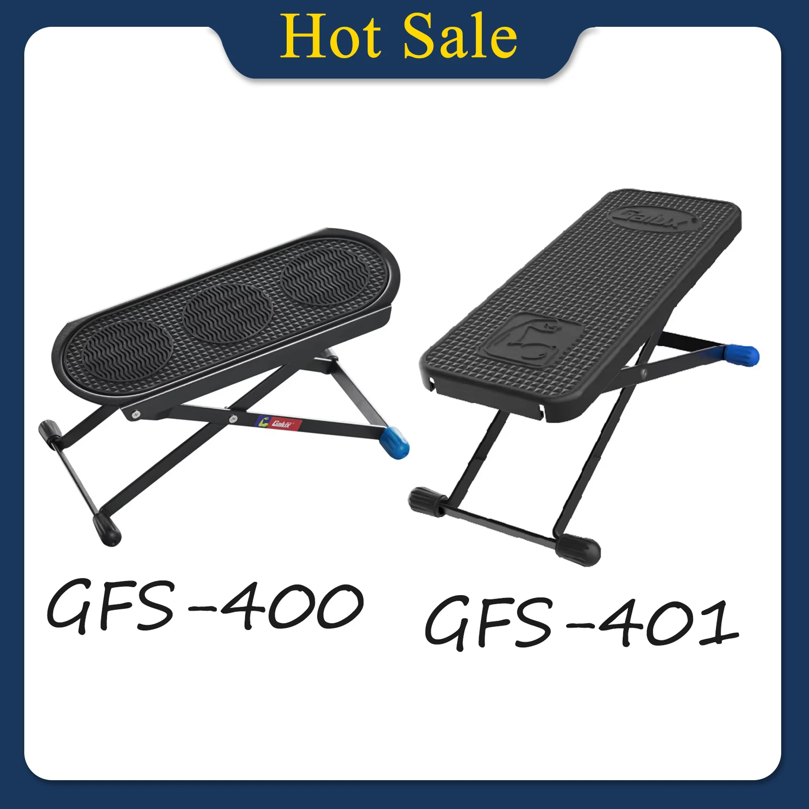 Galux Guitar Foot Stool Guitar Footrest Pedal Metal Non-Slip Rubber Pad Adjustable Folding Footboard For Guitar Accessories