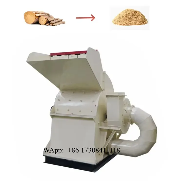 Electric 22kW Heavy Duty Sawdust Machine Wood Crusher Grinder for Wood Chips Logs Recycling