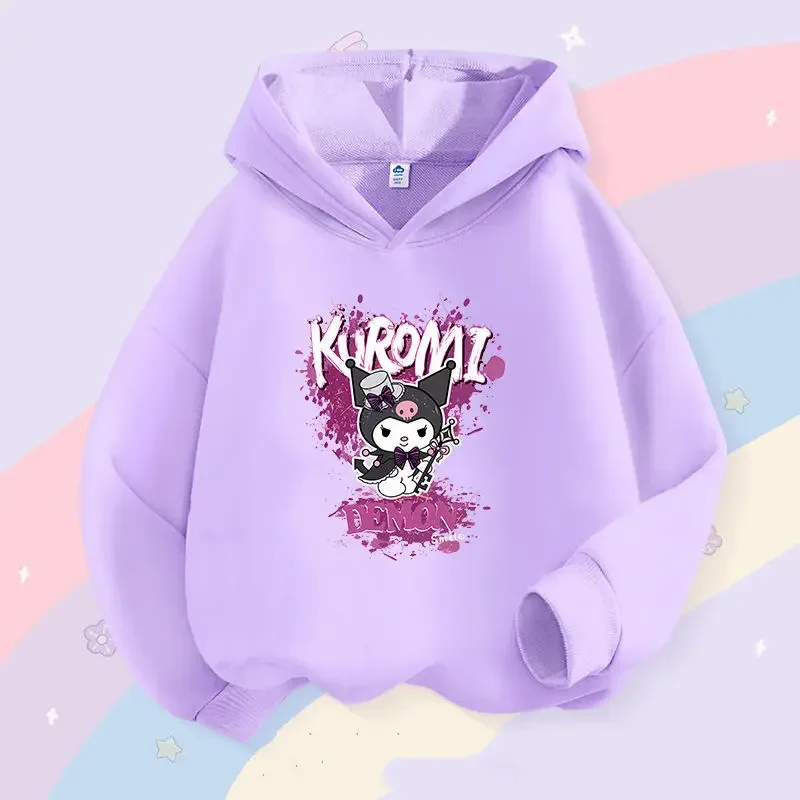 Sanrio Kawaii Hello Kitty Meisjes Sweatshirts met capuchon My Melody Kuromi Anime Cartoon Prachtige huidvriendelijke jassen met lange mouwen