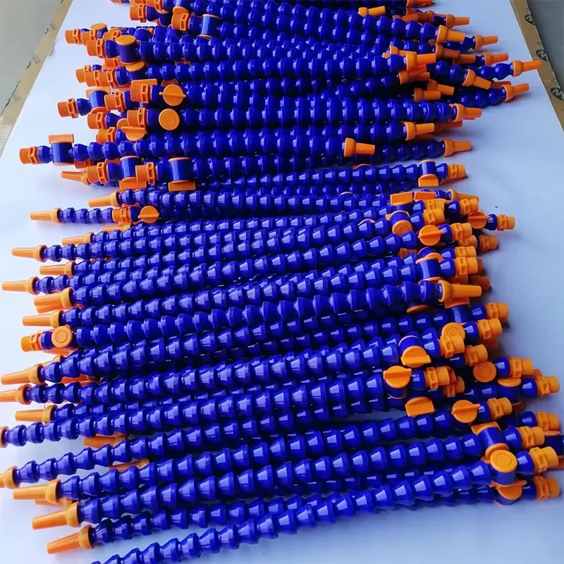 6Pcs Plastic Flexible Water Oil Coolant 1/4 3/8 1/2 HoseTube 300/400/500mm Flat/Round Nozzle For CNC Milling Lathe Cooling