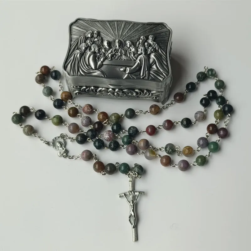 

Rosary Beads Catholic for Women with Gift Box Prayer Beads Christian Gifts Rosary Necklace