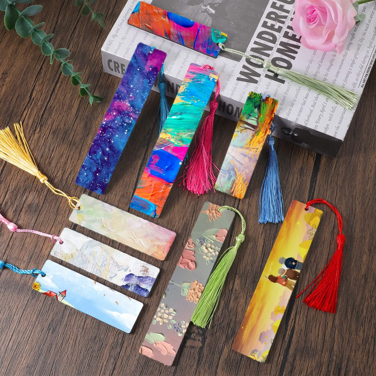 20/30/40Pcs Heat Transfer Sublimation Blanks Bookmarks with Hole and Colorful Tassels Graduation Gifts for DIY Bookmarks Crafts