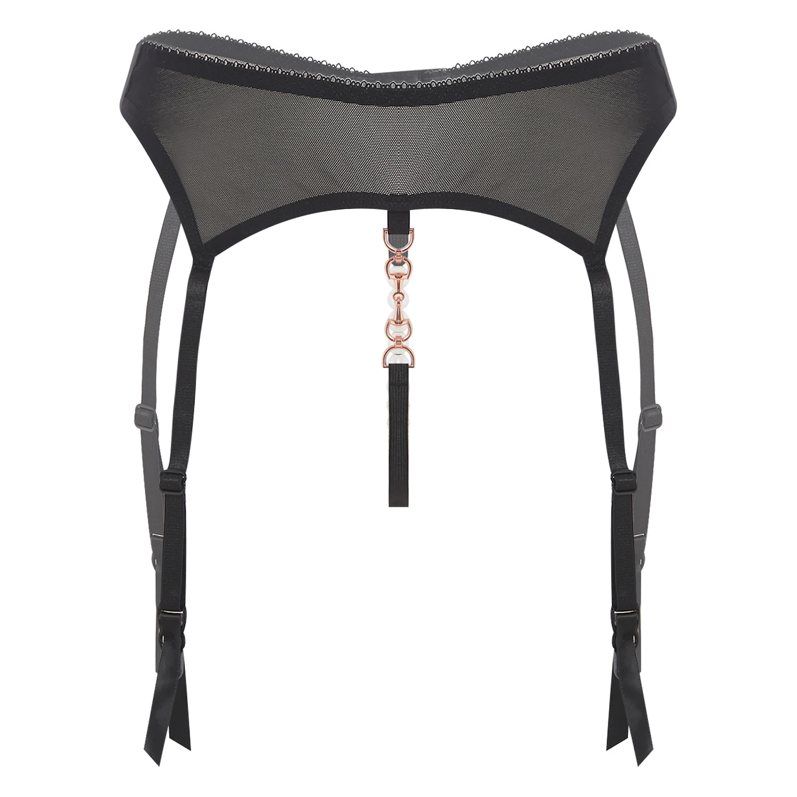 

Womens Floral Lace Thong Panties Faux Pearls on Crotch for Stimulating And Massaging T-back Briefs Underwear for Bedtime Games