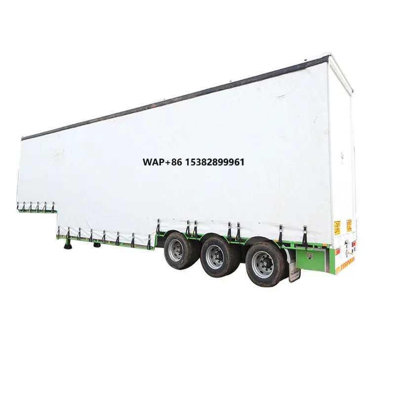 3 Axle 40ft Curtain Side Gooseneck Semi Trailer Van Box Cargo Truck Trailer for Sale