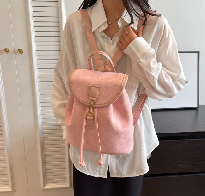 

Hot Sale New Women Vintage Leather Bucket Double Shoulder Bags Large Capacity School Bag Handbag Ladies Casual Travel Backpack