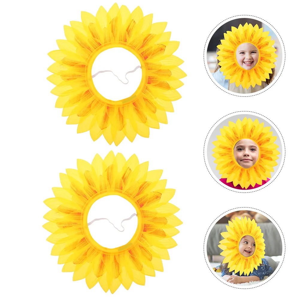 

2 шт., головной убор с подсолнухом, легкий костюм, кепка для вечеринки, косплея, танцевального представления, сценический декор, забавная шляпа для взрослых, аксессуар