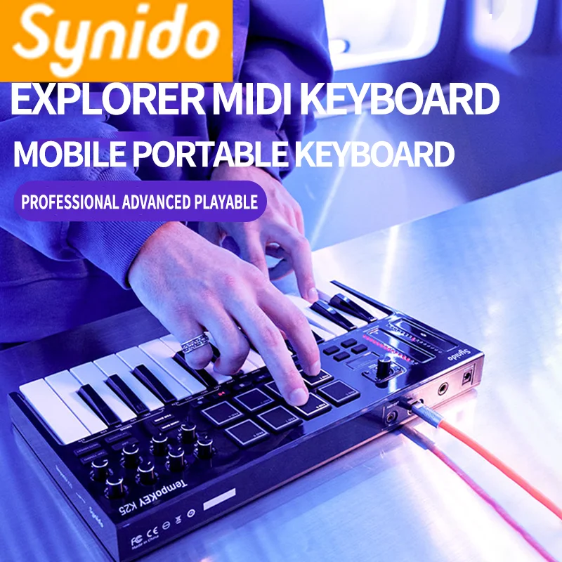 Synido  Tempokey K25 MIDI Keyboard Band Accompaniment Arranger Portable MIDI Controller