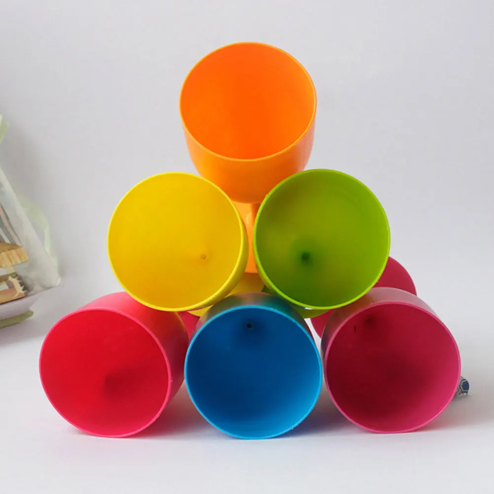 

6 шт. пасхальные тематические бокалы для вина, красочные пластиковые чашки для вечеринок, уникальный дизайн для фестивалей, ресторанов, баров, пластиковый бокал