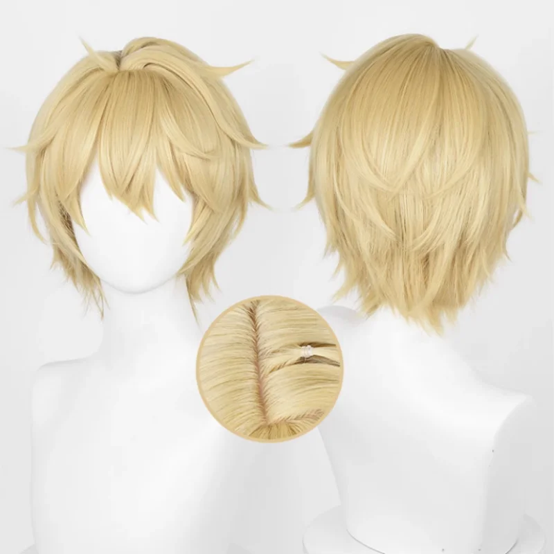 Gioco Honkai: Star Rail Gepard Landau parrucca Cosplay capelli corti in oro pallido resistente al calore accessori per feste di Halloween sintetici puntelli