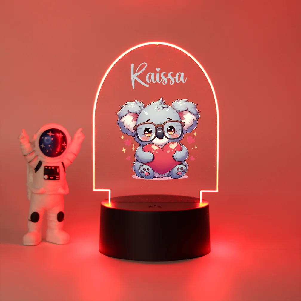 1pc Personalize Custom Koala Funny 3D Led Night Light For Bedroom Decor Light Acrylic Night Lights Acrylic 3d Lamp - view 3