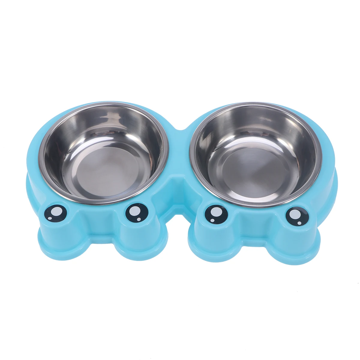 

Dual Detachable Dog Bowl Pet Stainless Steel Water Food Feeder Bowl Dog Food Bowl Pet Bowl Non-Slip Bowl Set (Blue)