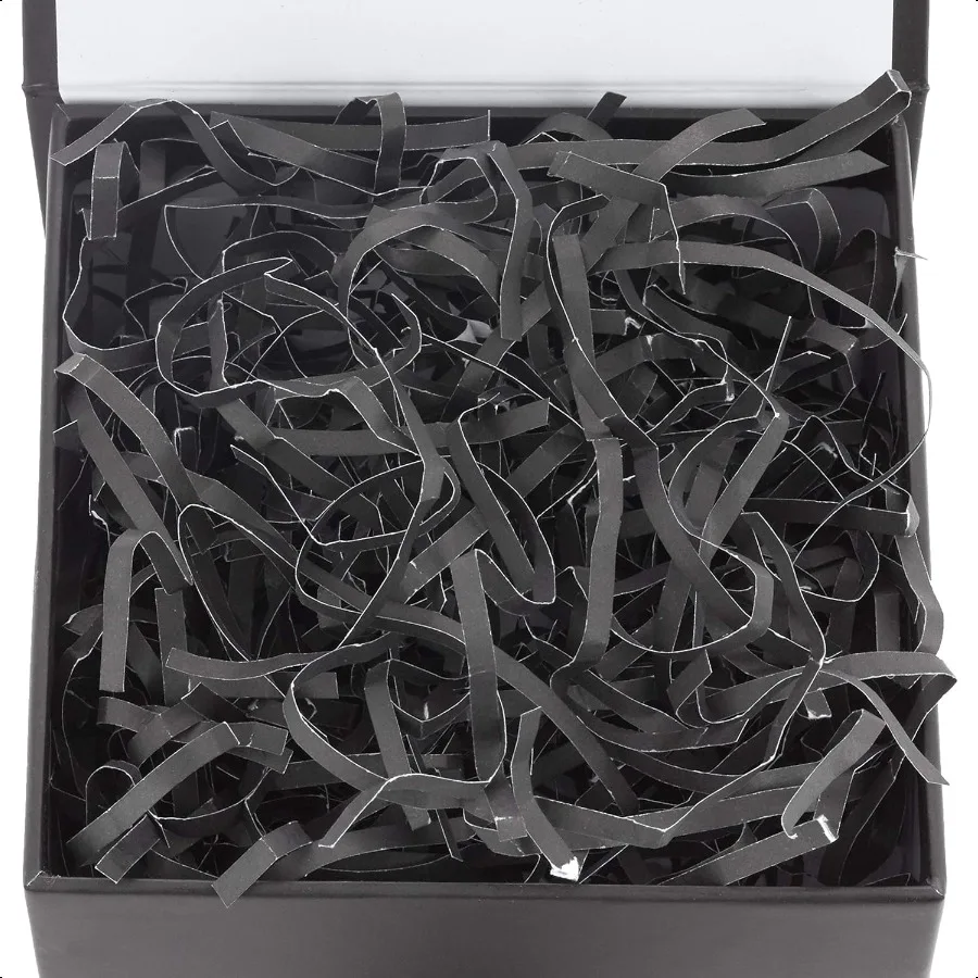Small Gift Box with Bow and Shredded Paper Fill Black 4 inch Gift Box for Weddings Graduations Birthdays Father's Day Groomsmen