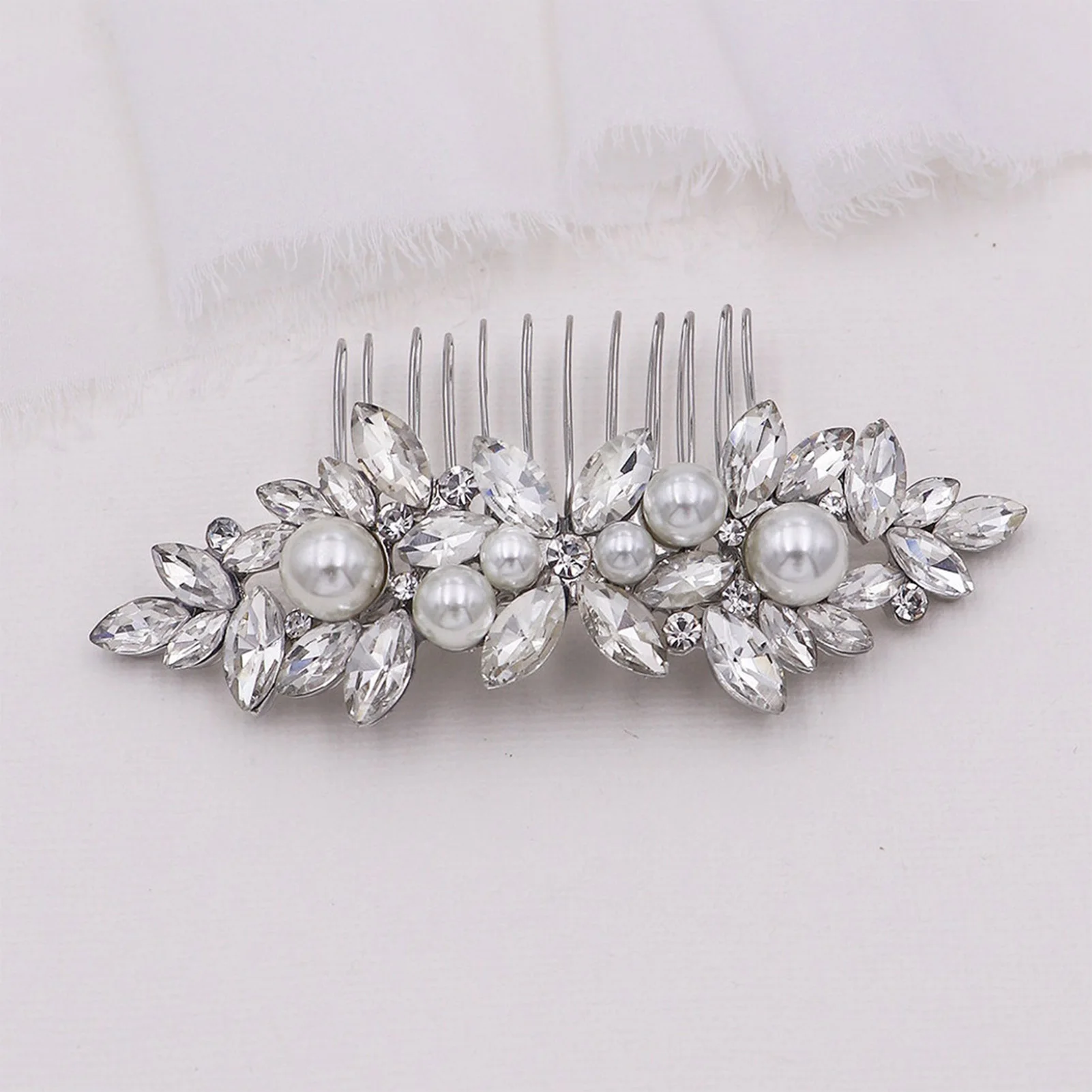 Eleganti pettini per capelli da sposa per la sposa perle di cristallo diademi forcine da donna copricapo da sposa accessori per gioielli per capelli fascia per capelli