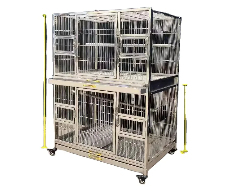 

Stainless Steel Double Parrot Cages SUS304 Stainless Steel Big Parrot Bird Cages